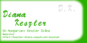 diana keszler business card